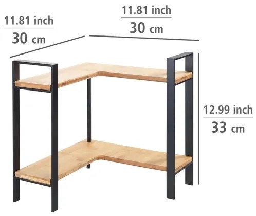 WENKO 53028100 - Polica LOU 30x33 cm čierna/hnedá
