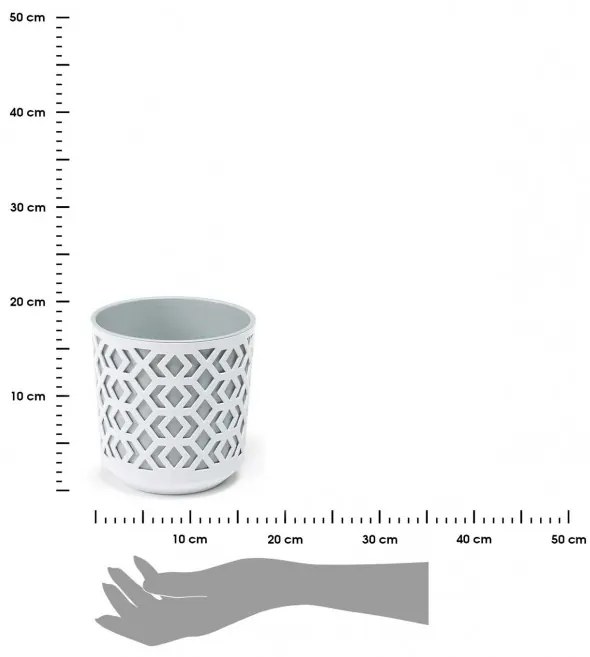 Kvetináč Etnic 14x15 cm bielo-šedý