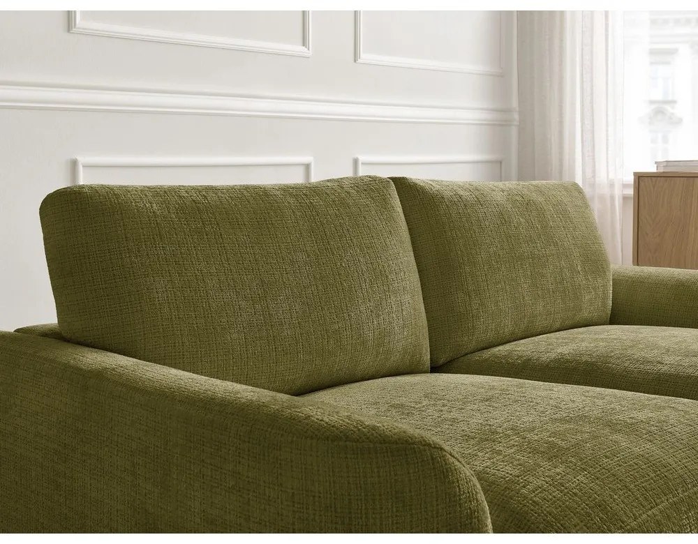 Kaki ženilková rohová pohovka (pravý roh/s leňoškou) Leonore – Bobochic Paris