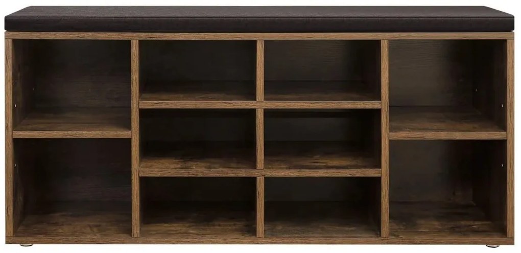 Botník s lavicou TAYLOR 104x30x48 cm, rustikálne hnedý