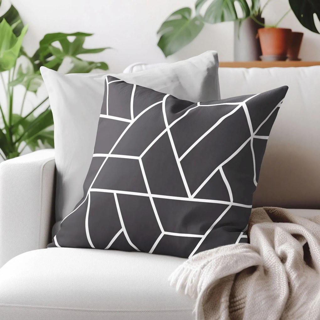 Goldea bavlnená obliečka na vankúš - mozaika na tmavo sivom 40 x 40 cm