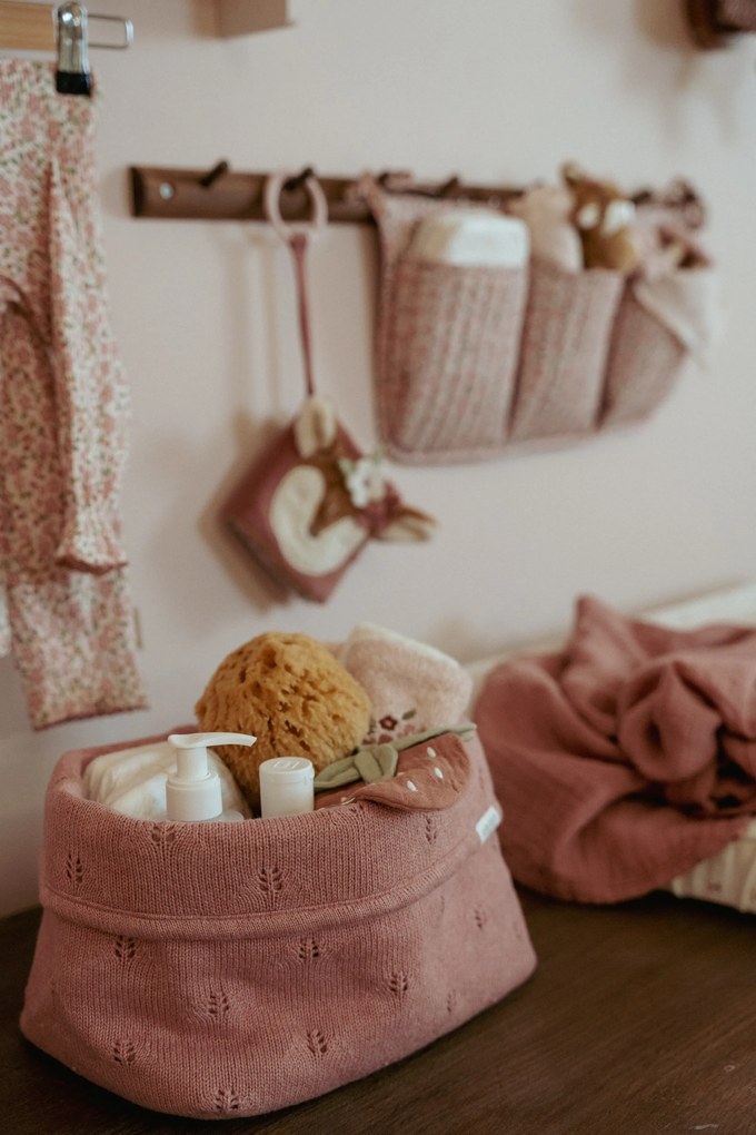 Košík pletený malý Pure Pink Blush