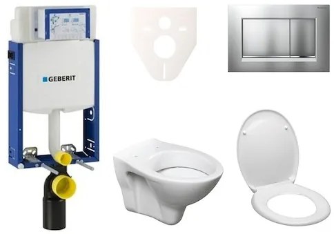 Cenovo zvýhodnený závesný WC set Geberit na zamurovanie + WC Ceramia S-Line Pro 110.302.00.5ND7