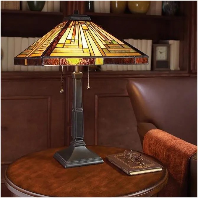 Elstead QZ-STEPHEN-TL - Stolová lampa Tiffany STEPHEN 2xE27/60W/230V