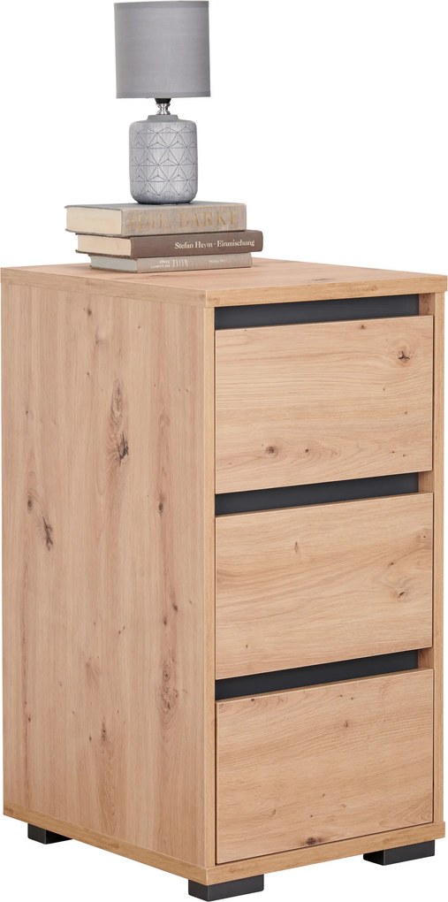 XXXLutz NOČNÝ STOLÍK, antracitová, farba duba, 40/79/48 cm Carryhome - Nočné stolíky - 000003003305