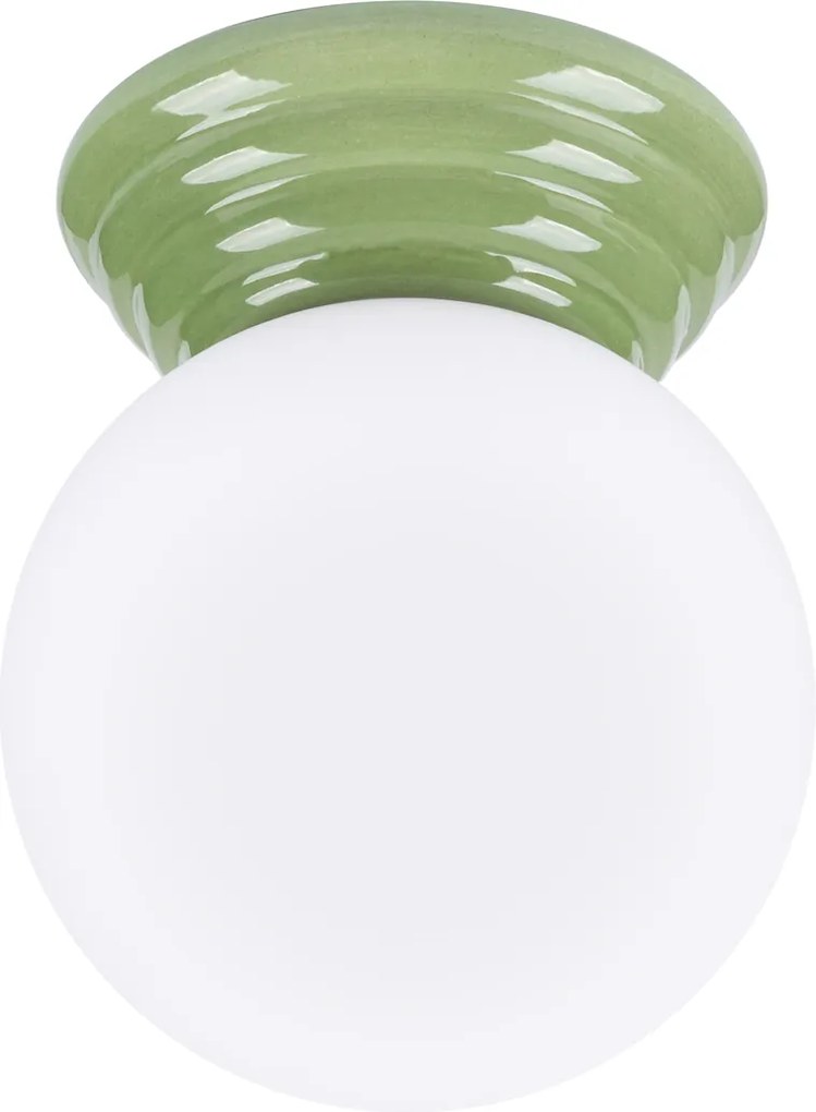 Stropné svietidlo Zori, 1x biele sklenené tienidlo, gr