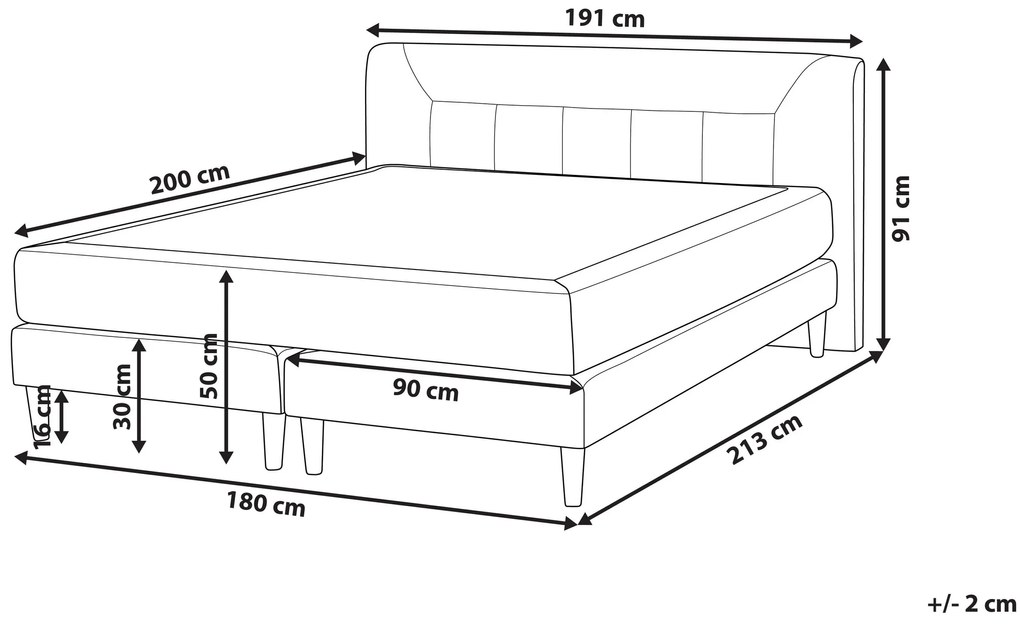 Zamatová posteľ 180 x 200 cm béžová MARQUISE Beliani