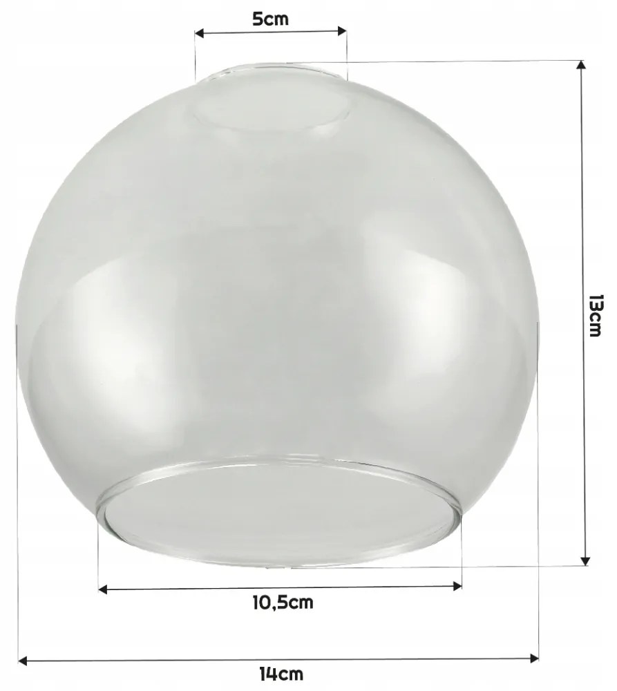 BERGE LOFT LED nástenné stropné svietidlo 1xE27 priehľadná sklenená guľa