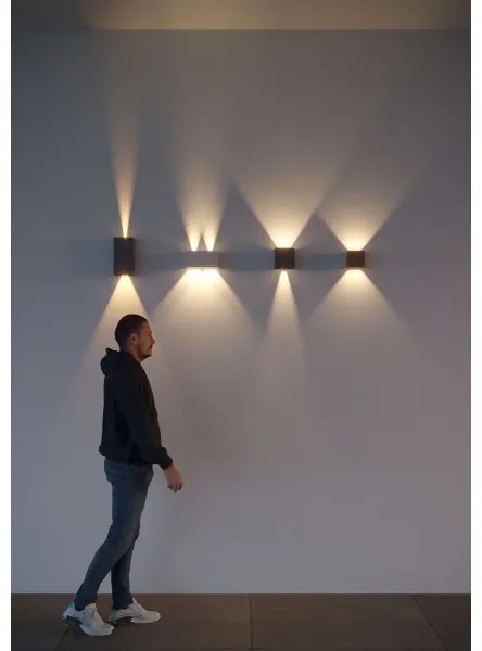 Redo 90177 - LED Vonkajšie nástenné svietidlo VARY 2xLED/6W/230V 4000K IP54 hnedá