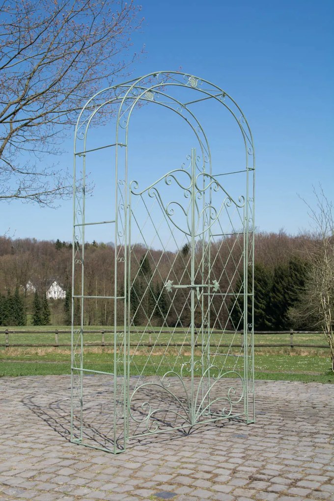 Oblúk na ruže Mel s bránkou - Zelená antik