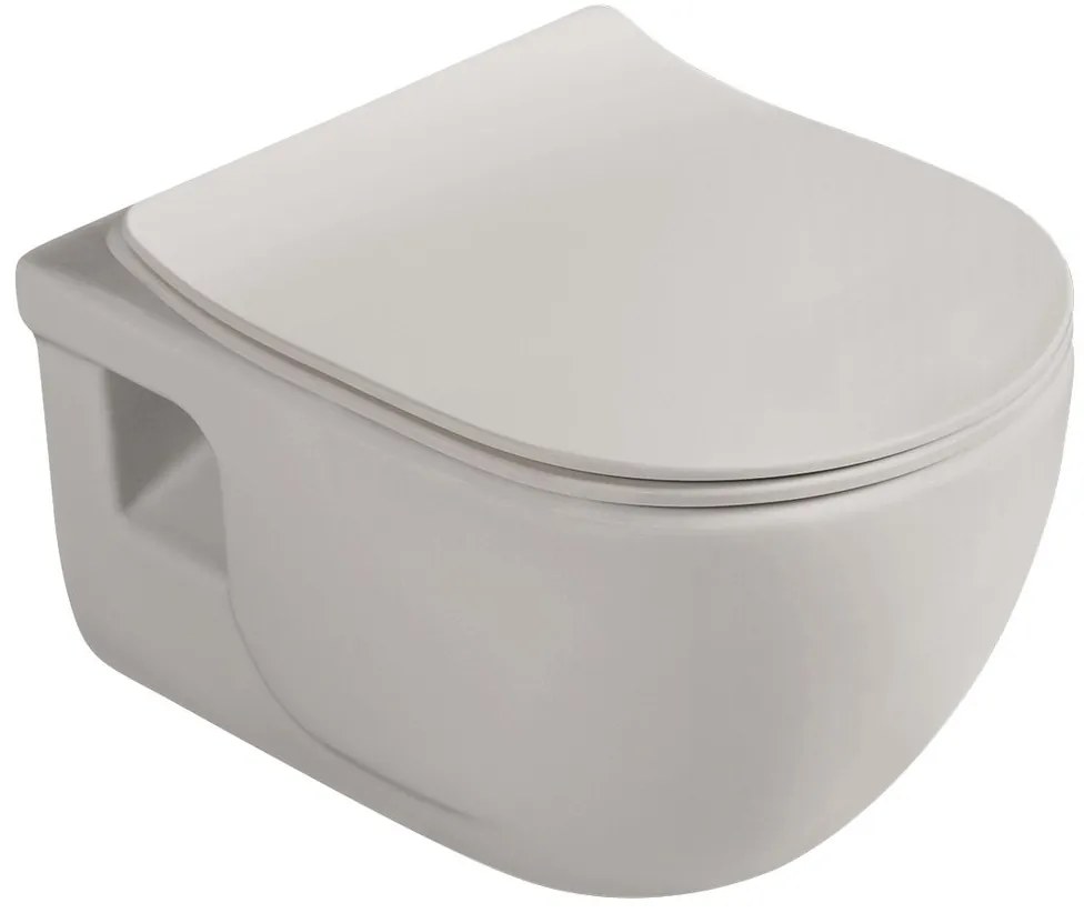 Sapho Sapho, BRILLA závesná WC misa, Rimless, 36,5x53cm, latte matná, 100614-114