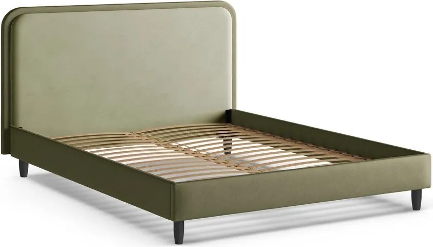 Zelená čalúnená dvojlôžková posteľ s roštom 160x200 cm Aveline – Micadoni