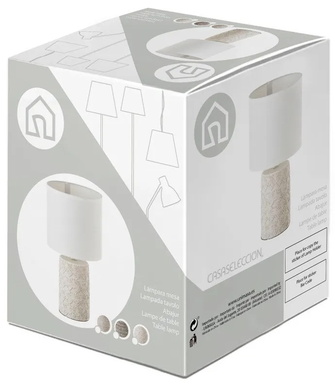 Hnedá stolová lampa s textilným tienidlom (výška 33,5 cm) – Casa Selección