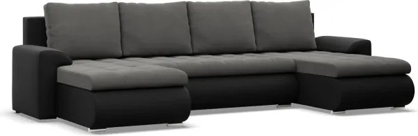 Sedacia súprava FORESTA ULL v tvare U tmavosivá / čierna