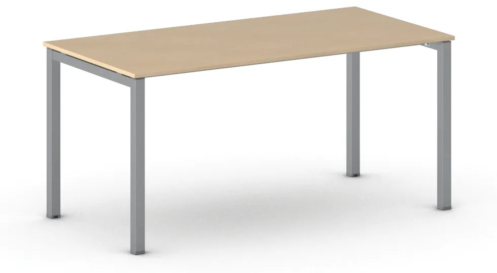 Stôl PRIMO SQUARE so sivostriebornou podnožou 1600 x 800 x 750 mm, buk