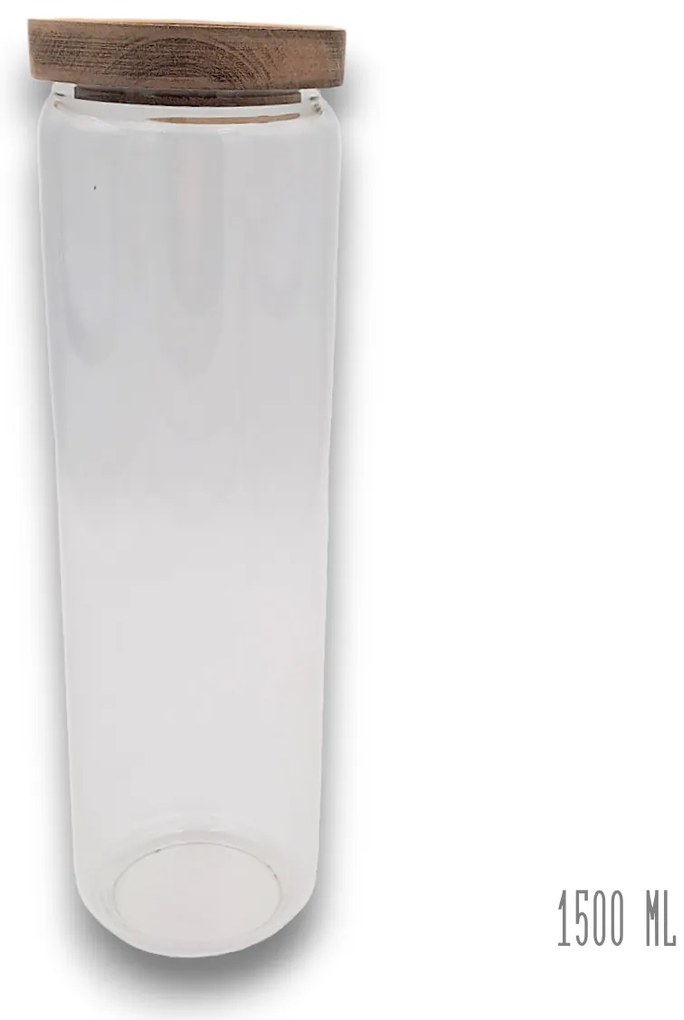 Orion Dóza na potraviny, sklenená, s akáciovým vekom BOROSIL, 1,5 l