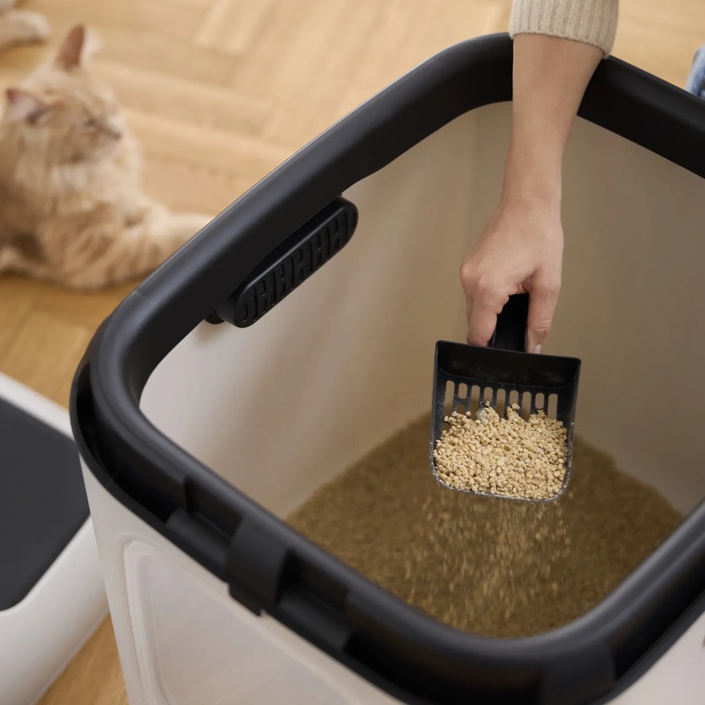 Mačacia toaleta, krytý záchod pre mačky CAT XXL – biela