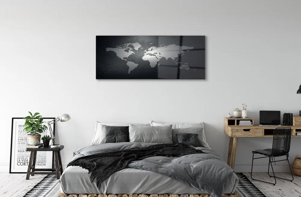 Obraz plexi Čiernom pozadí white mapa 120x60 cm