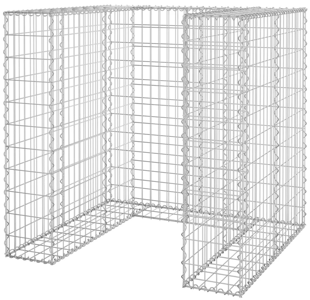 Gabiónová stena na odpadkový kôš, oceľ 110x100x110 cm