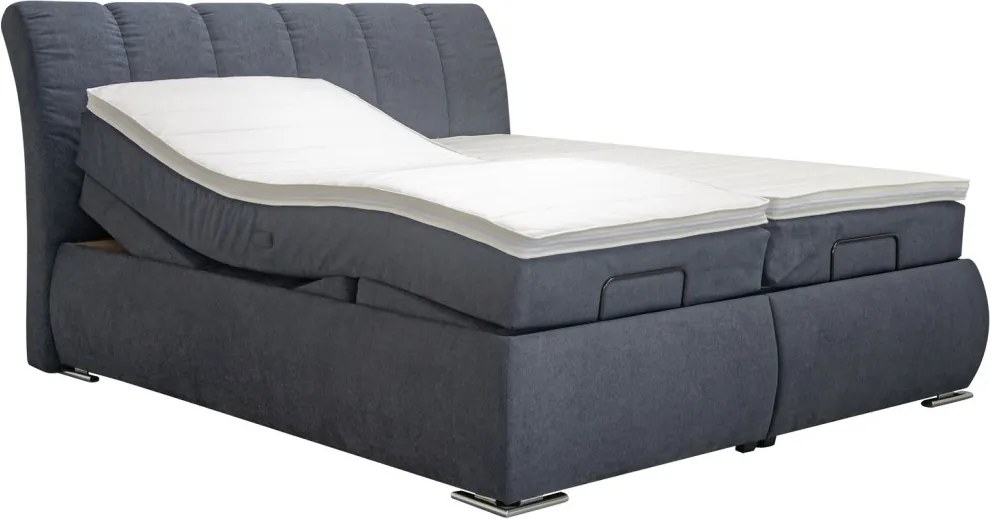 Posteľ boxspring s polohovaním Meryl 180x200 cm, antracitová látka
