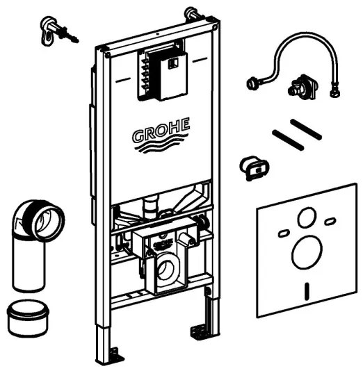 GROHE 36509SH0 - Sada 4 v 1 RAPID SLX 1,13 m, nerezová oceľ