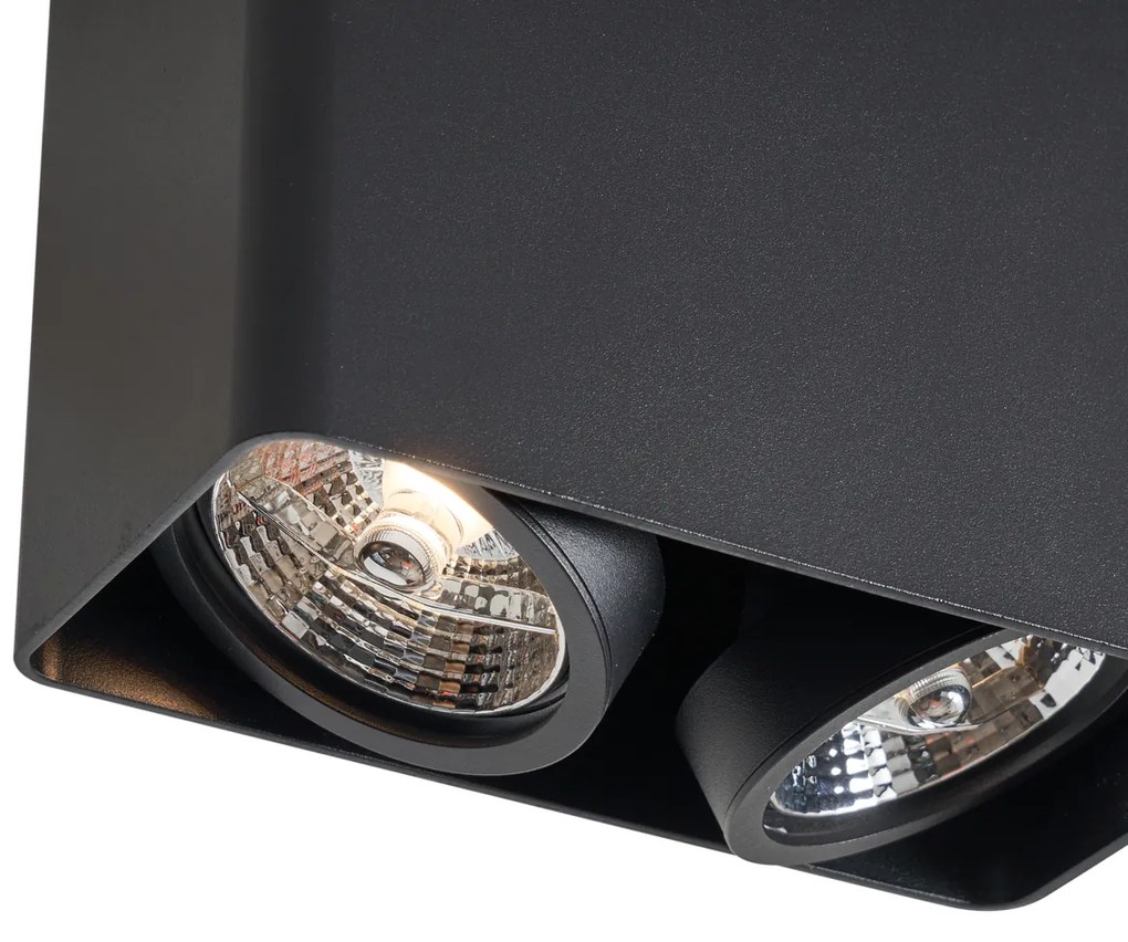 Dizajnový prisadený reflektor čierny GU10 70 mm 2-svetelný otočný a naklápací - Vox