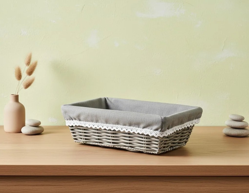 Košík WILL 28x18x9 cm sivý