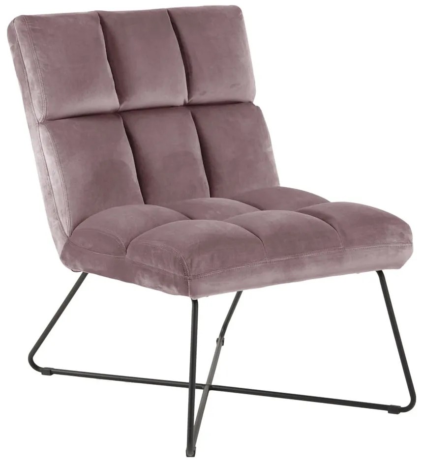 Ružové zamatové kreslo Alba – Actona