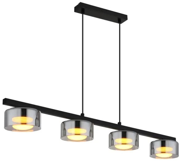 Globo 16055-4HS - LED Luster na lanku HIGGINS 4xGX53/6W/230V dymová/čierna