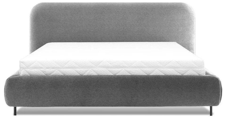 Sivá čalúnená dvojlôžková posteľ s úložným priestorom s roštom 180x200 cm Pointt – ELTAP