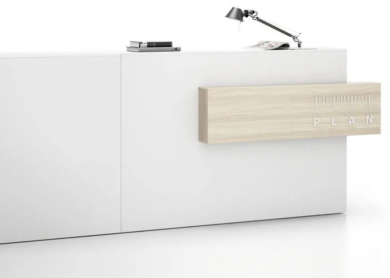 Odkladacia polica SEGMENT, 1300 x 150 x 350 mm, dub prírodný