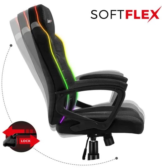 Herná stolička Force - 2.5 RGB carbon mesh
