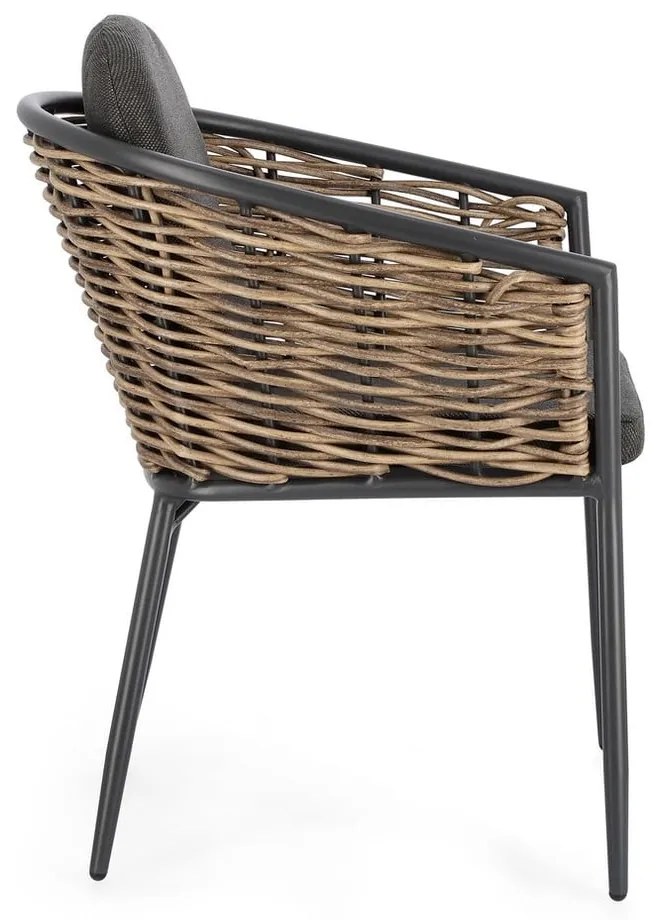 Sivá kovová záhradná stolička Maribela – Bizzotto