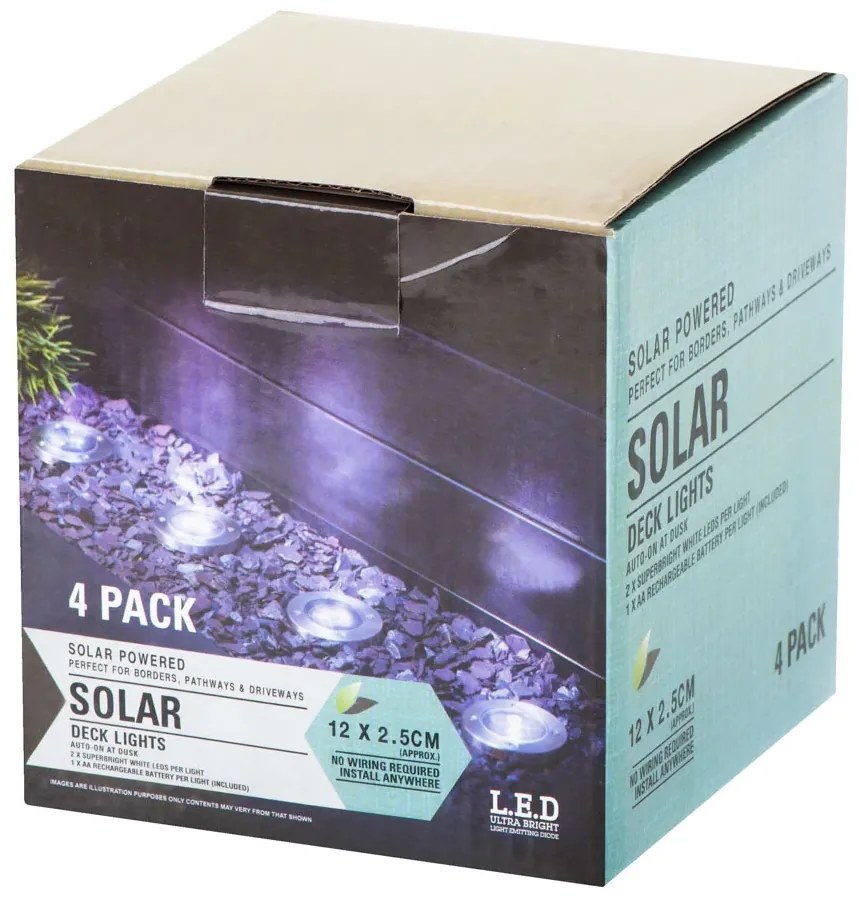KIK Solárne záhradné LED svetlá - 8 LED - 4 ks - teplá biela