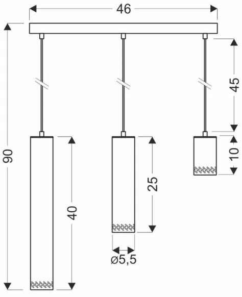 Luster na lanku TUBO 3xGU10/25W/230V drevo