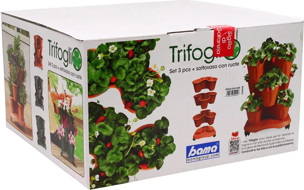 BAMA Kvetináč modulárny TRIFOGLIO, farba biela