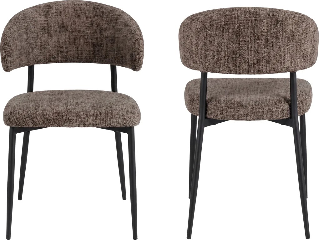 IRIS Tlmená Hnedá (látka Juto 24) / čierna konštrukcia – MODERNÁ ČALÚNENÁ STOLIČKA DO OBÝVAČKY/JEDÁLNE BOHO