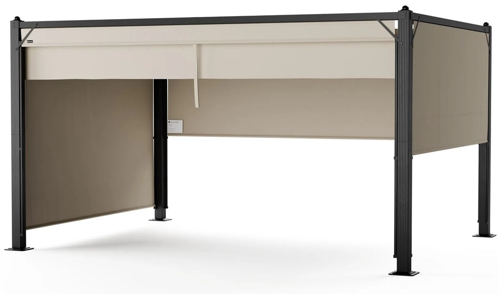 Pantheon Cortina pergola 3x4 m, odolná voči poveternostným vplyvom, hliník, prášková farba, rolety
