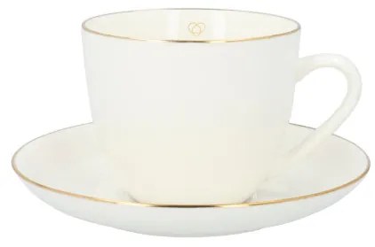 Šálka AURO s podšálkou, so zlatým okrajom ALL 992036 210 ml