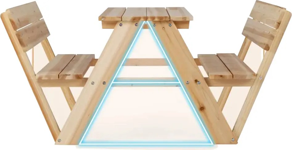 Detský piknikový stôl, prírodný