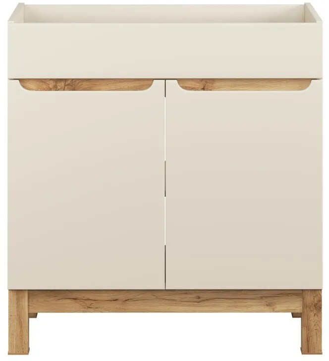 Skříňka pod umyvadlo Bali 2D 80 cm kašmír/dub wotan