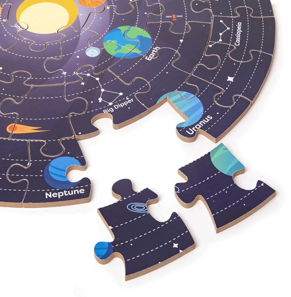 Bigjigs Toys Okrúhle podlahové puzzle Slnečná sústava 50 dielikov