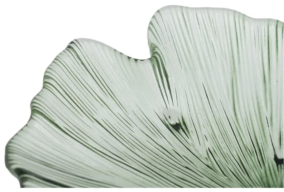Sklenená dekoratívna tácka 16x17 cm Gingko – Ixia