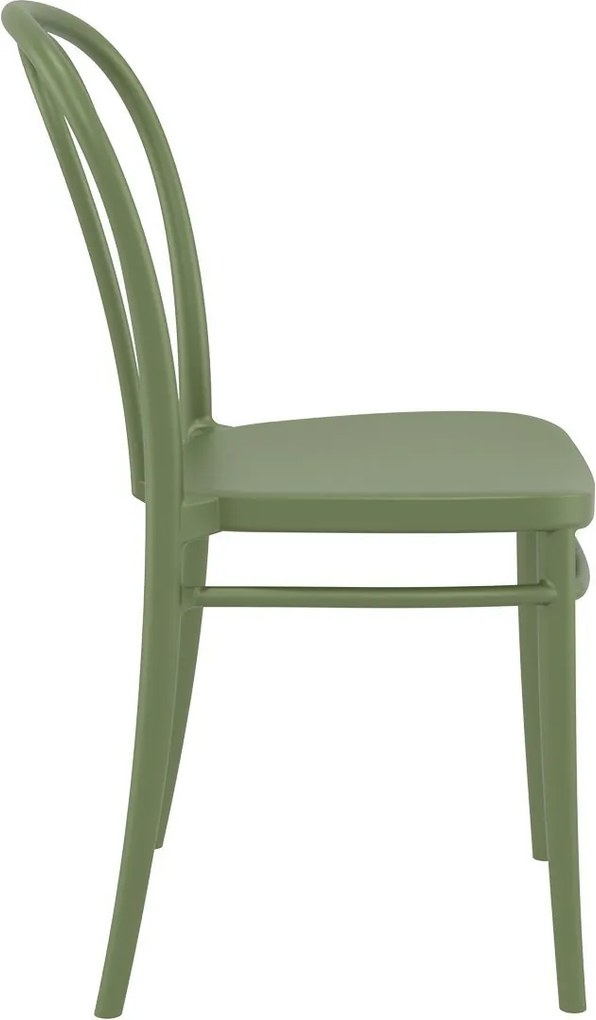VICTOR záhradná stolička bez podrúčok olive green