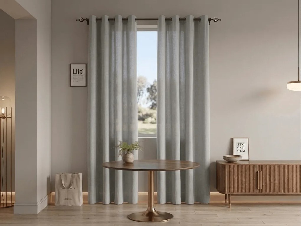 Záves TAVIO 140x250 cm, svetlo sivý Zavesenie: Riasiaca páska