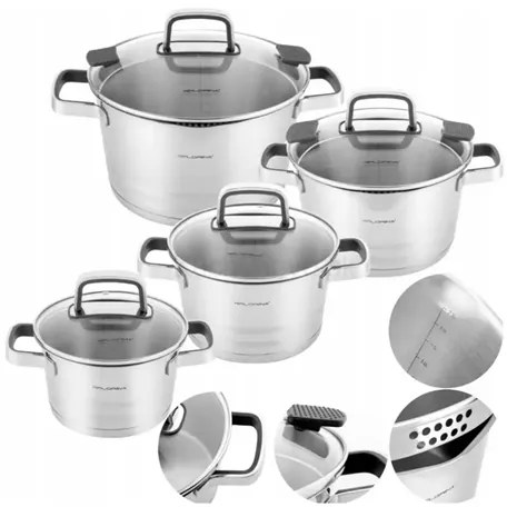 FLORINA Smart nerezová sada hrncov, 8 ks