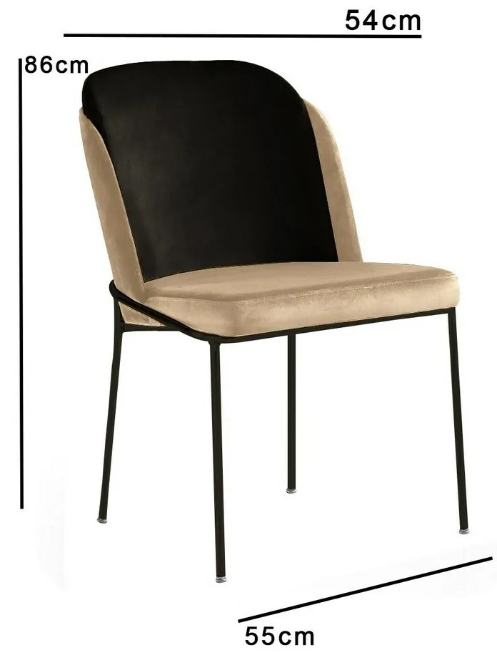 Súprava jedálenských stoličiek Dore Beige and Black, 2 ks