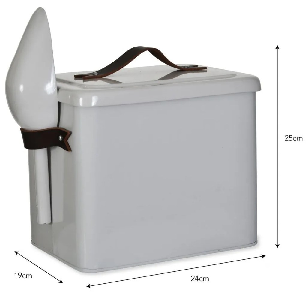 Garden Trading Plechová dóza na granule Small Leather Handl 3,5 l