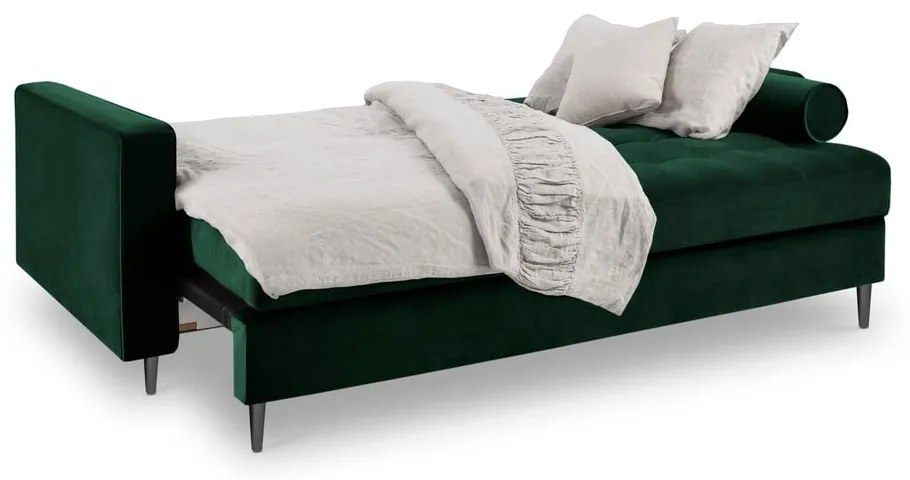 Zelená zamatová rozkladacia pohovka Milo Casa Santo