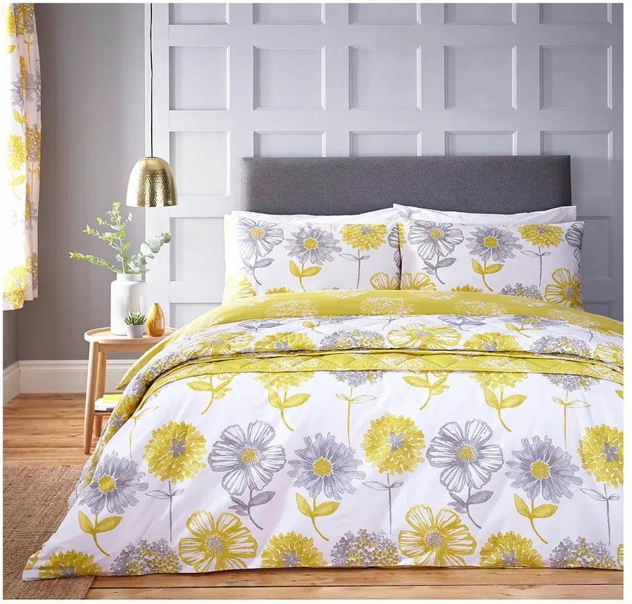 Žltý pléd na posteľ Catherine Lansfield Easy, 220 × 230 cm
